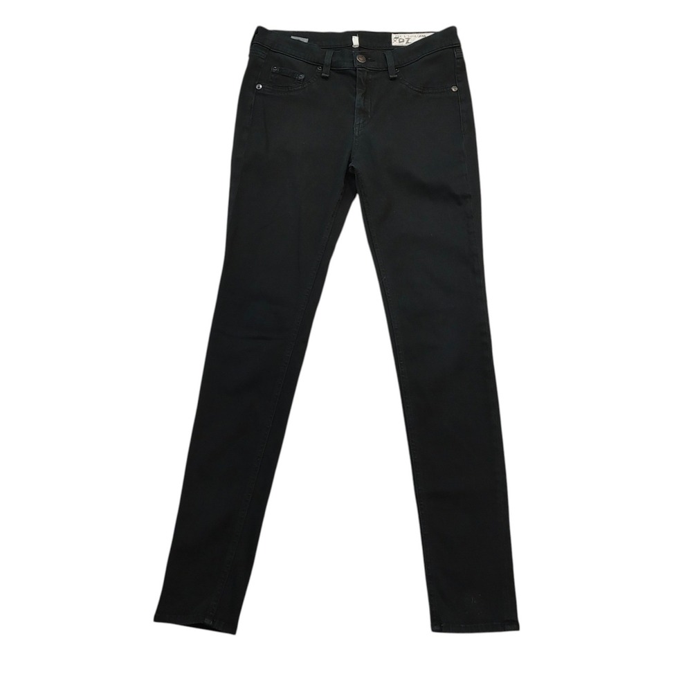 Rag & Bone Black Skinny Jeans Cotton Modal Blend Goth‎ Sleek Streetwear Size 27